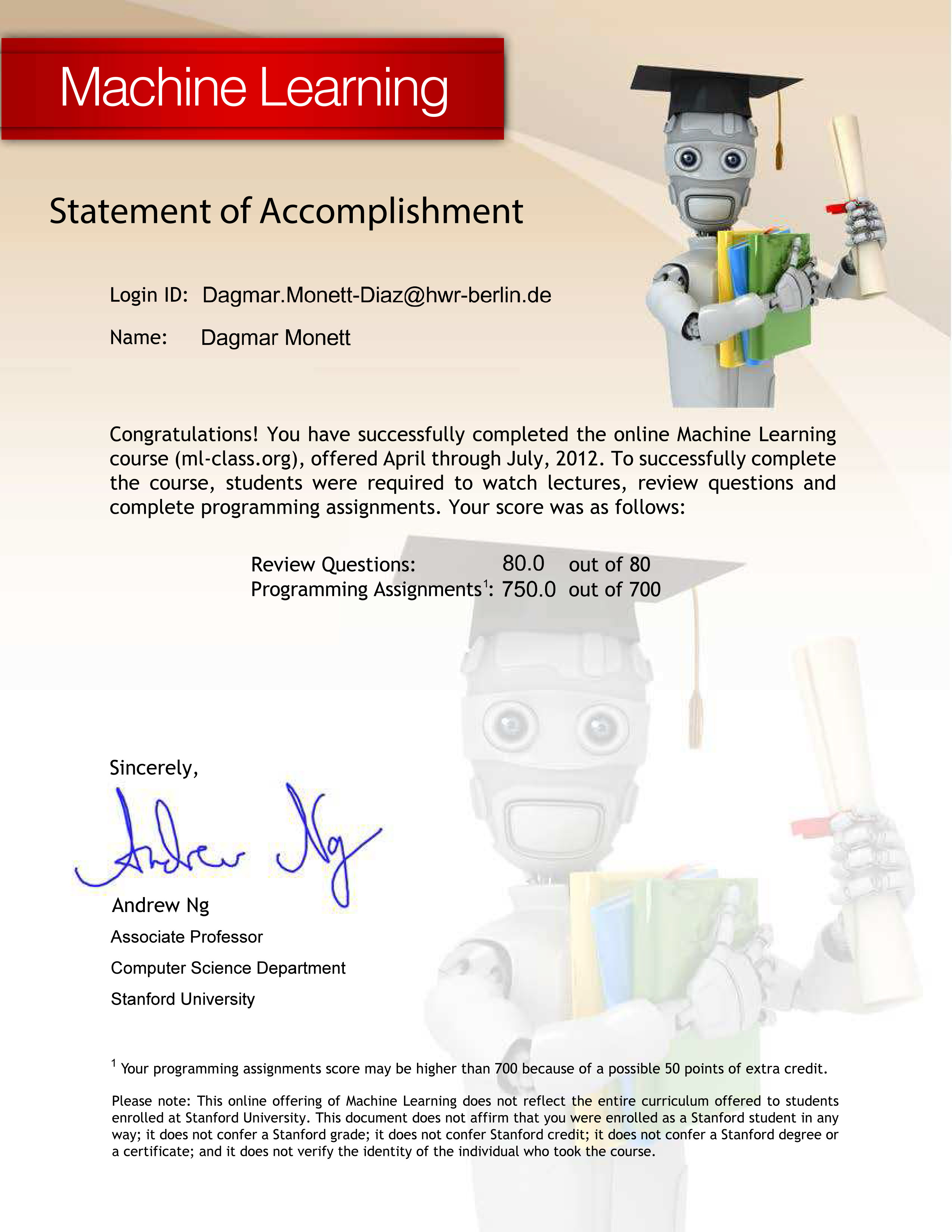 online certificate machine learning